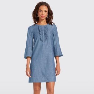 Draper James Chambray Ruffle Shift Dress